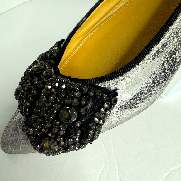 Tory Burch Vanessa Crystal Bow Pointed Toe Flats Size 8 - Picture 6 of 12
